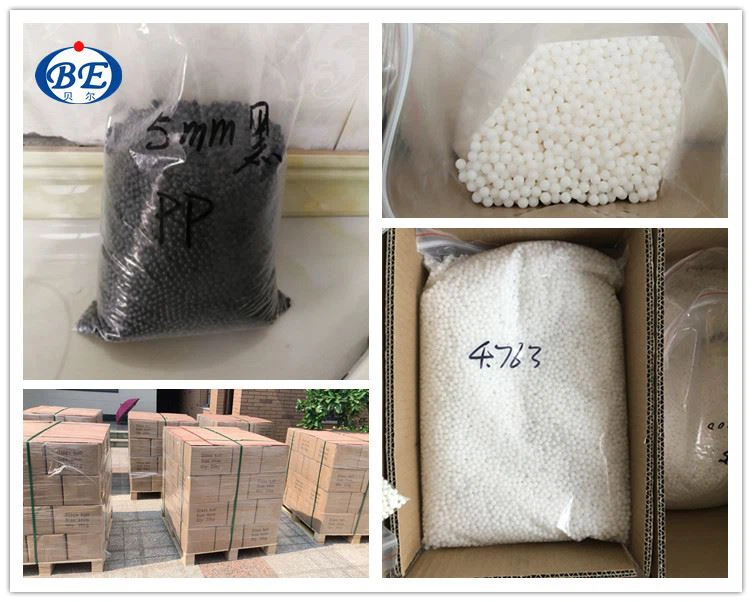 Package of the plastic resin balls 